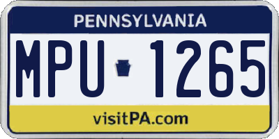PA license plate MPU1265