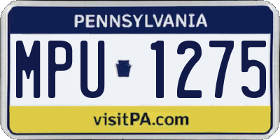 PA license plate MPU1275