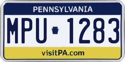PA license plate MPU1283