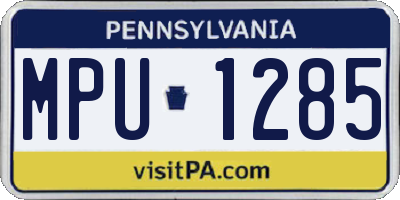 PA license plate MPU1285
