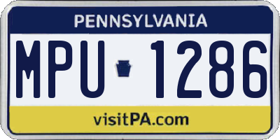 PA license plate MPU1286