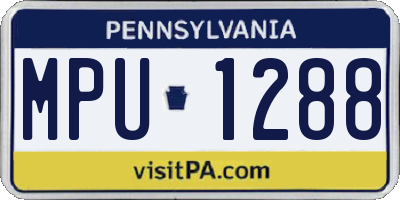 PA license plate MPU1288
