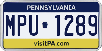 PA license plate MPU1289