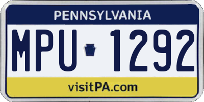 PA license plate MPU1292