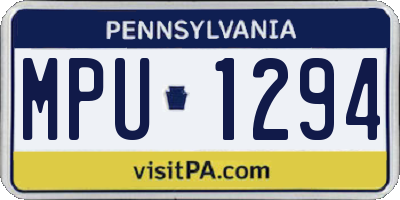 PA license plate MPU1294