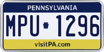 PA license plate MPU1296