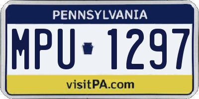 PA license plate MPU1297