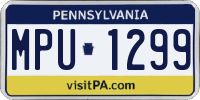 PA license plate MPU1299