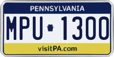 PA license plate MPU1300