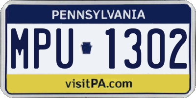 PA license plate MPU1302