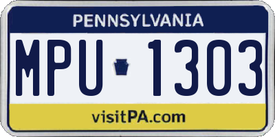 PA license plate MPU1303