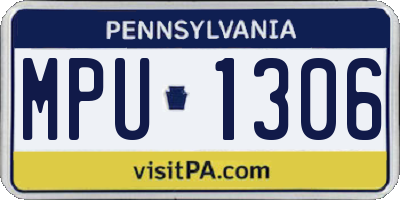 PA license plate MPU1306