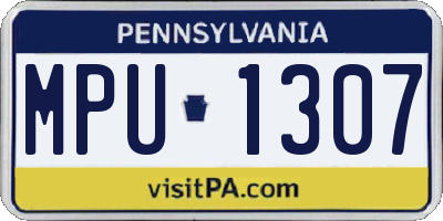 PA license plate MPU1307