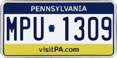 PA license plate MPU1309