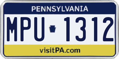 PA license plate MPU1312