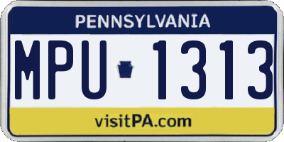 PA license plate MPU1313