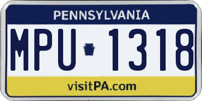 PA license plate MPU1318