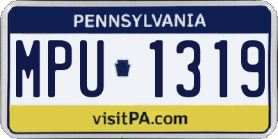 PA license plate MPU1319