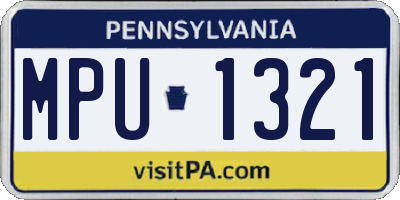 PA license plate MPU1321
