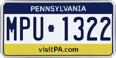 PA license plate MPU1322