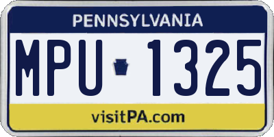 PA license plate MPU1325