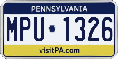 PA license plate MPU1326