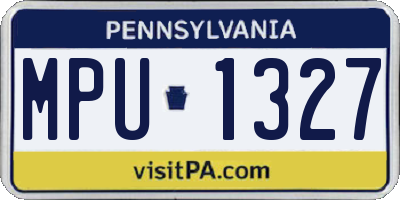 PA license plate MPU1327