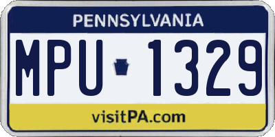 PA license plate MPU1329