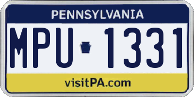 PA license plate MPU1331