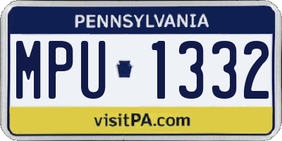 PA license plate MPU1332