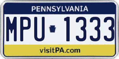 PA license plate MPU1333