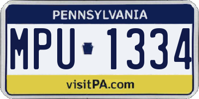 PA license plate MPU1334