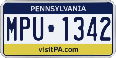 PA license plate MPU1342