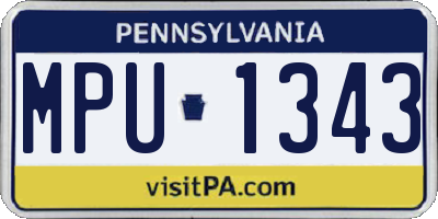 PA license plate MPU1343
