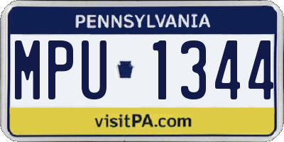 PA license plate MPU1344