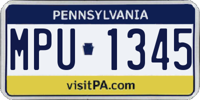 PA license plate MPU1345