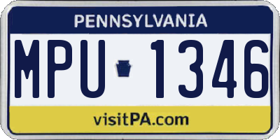 PA license plate MPU1346