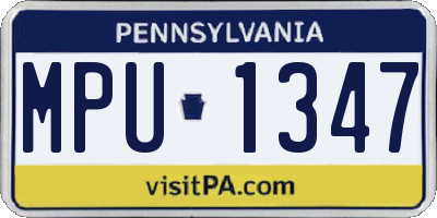 PA license plate MPU1347