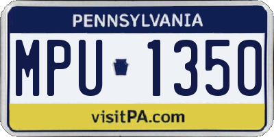 PA license plate MPU1350