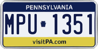 PA license plate MPU1351