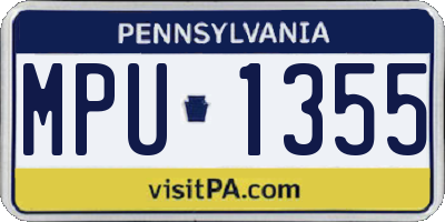 PA license plate MPU1355