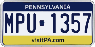 PA license plate MPU1357