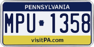 PA license plate MPU1358