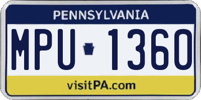PA license plate MPU1360