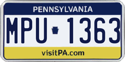 PA license plate MPU1363