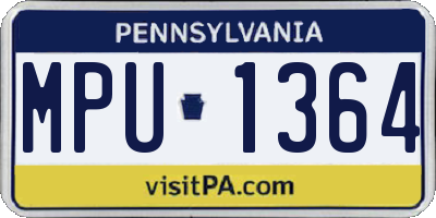 PA license plate MPU1364