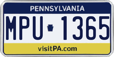 PA license plate MPU1365