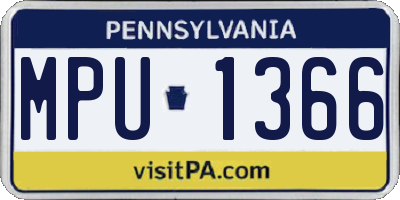 PA license plate MPU1366