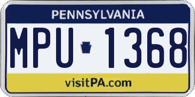 PA license plate MPU1368