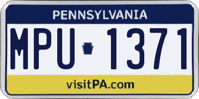 PA license plate MPU1371